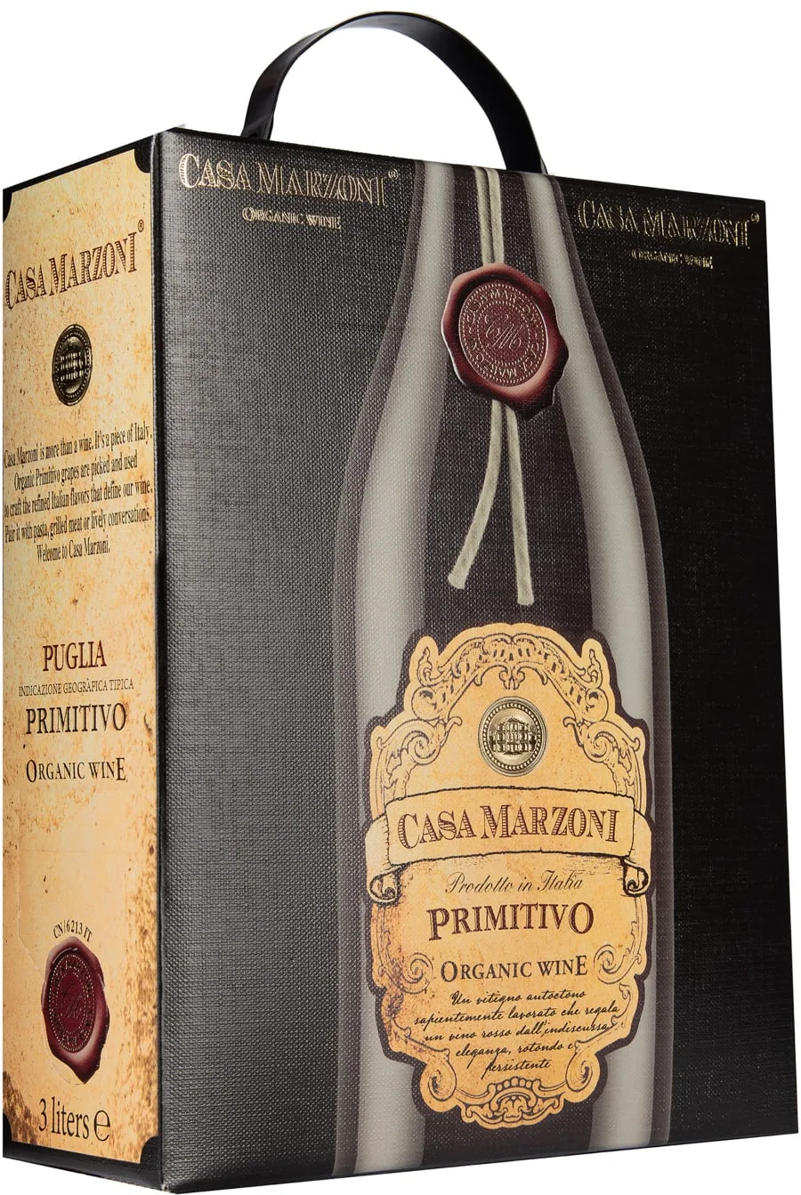 Casa Marzoni Organic Primitivo 2025 hanapakkaus