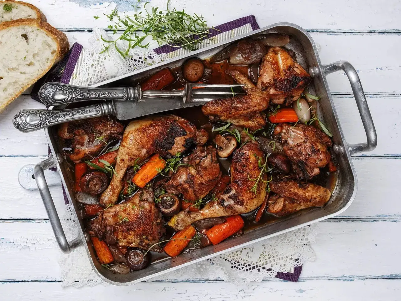 Kukkoa viinissä (Coq au vin)