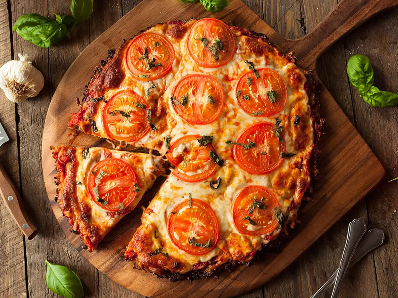 Pizza Affumicata kukkakaalipohjalla
