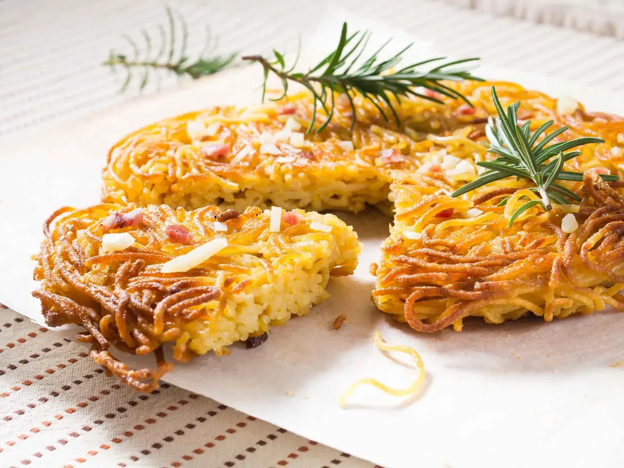Spagettipizza rosmariinisipulilla