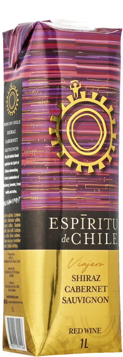 Espiritu de Chile Viajero Shiraz Cabernet 2025 kartonkitölkki